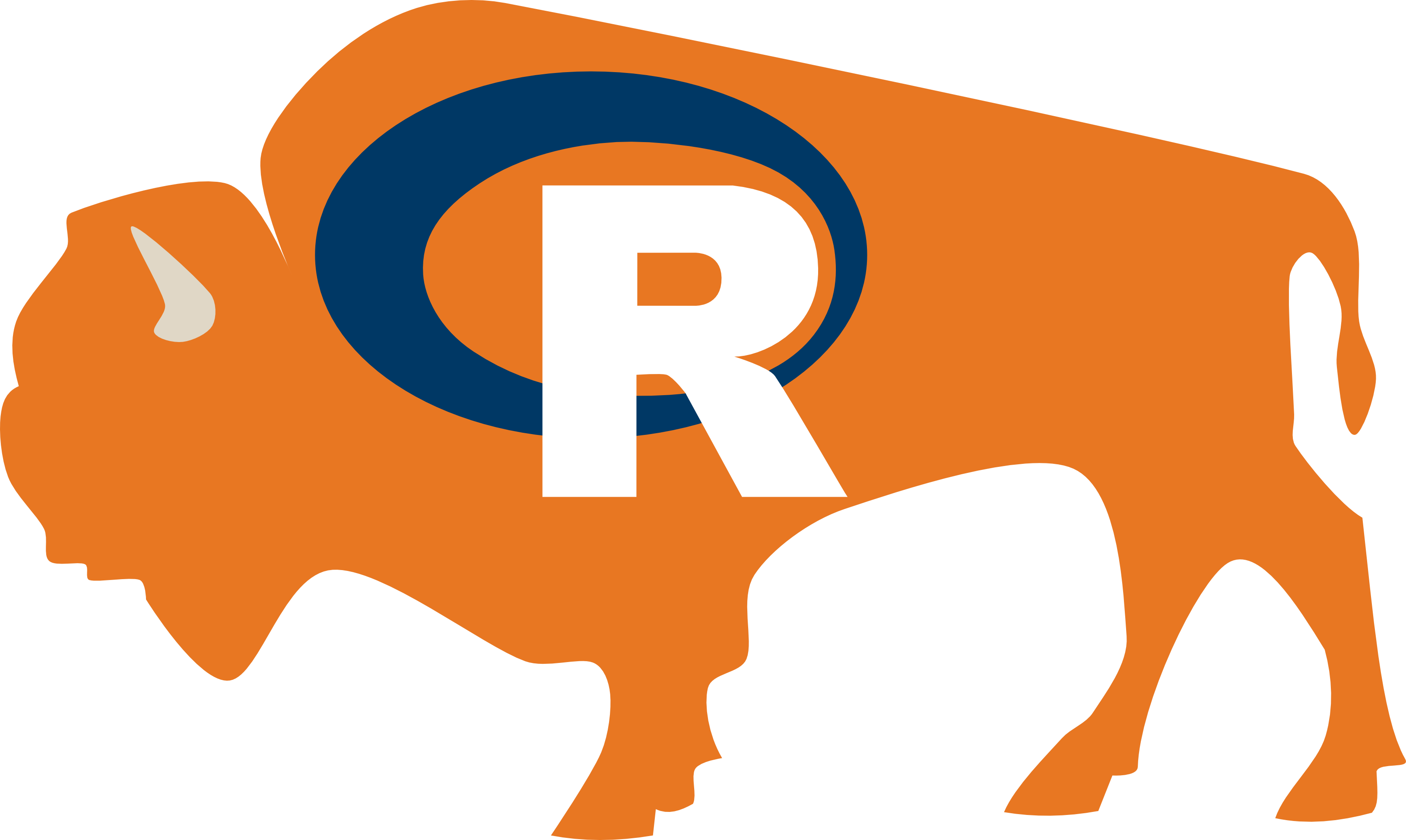 Bucky the Bison with the R logo