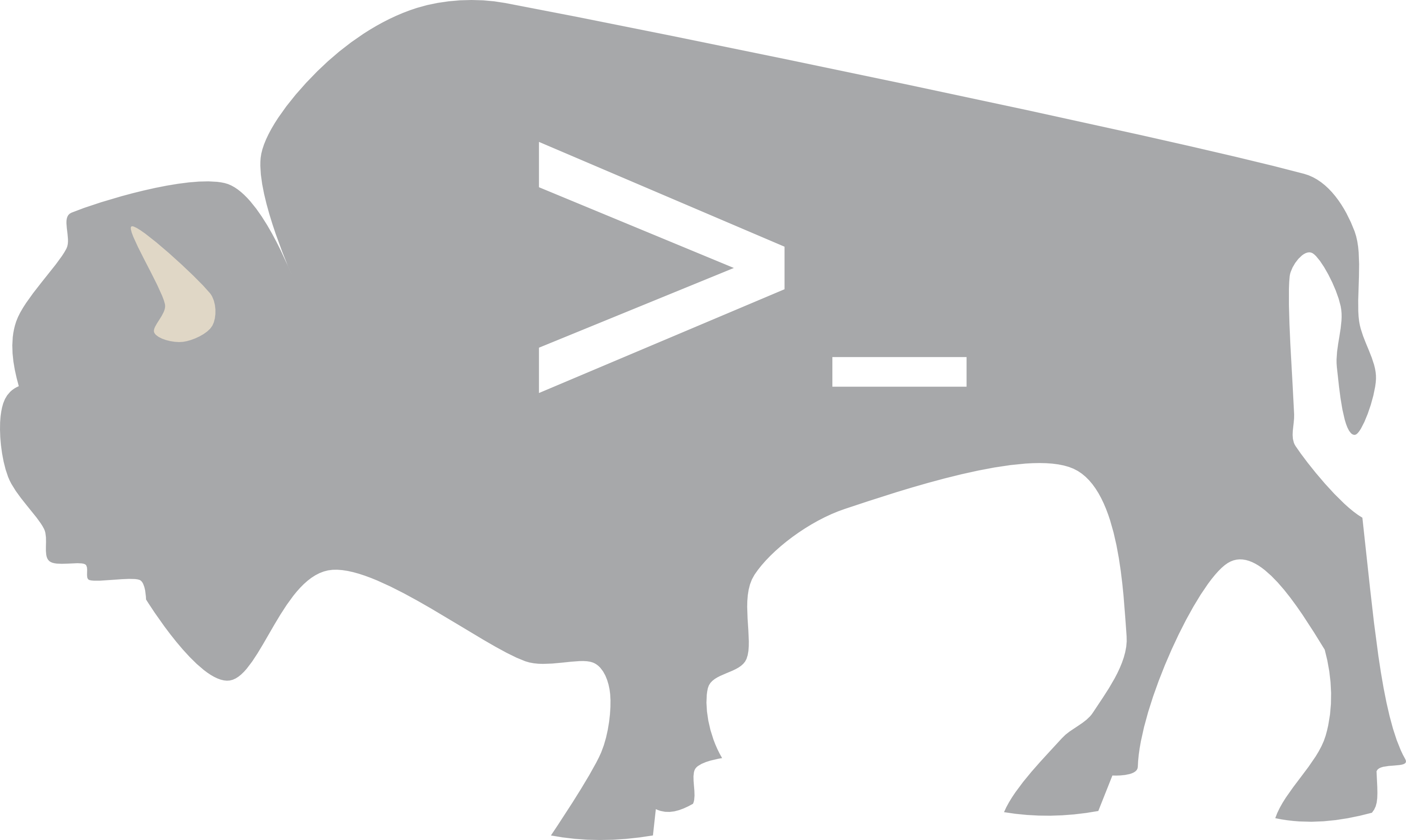 Gray bison with coding symbol